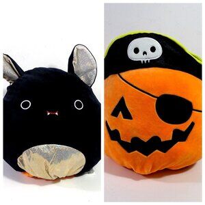 Kellytoy Flipamallows Reversible Halloween Pumpkin/Bat Plush Toy Orange Black